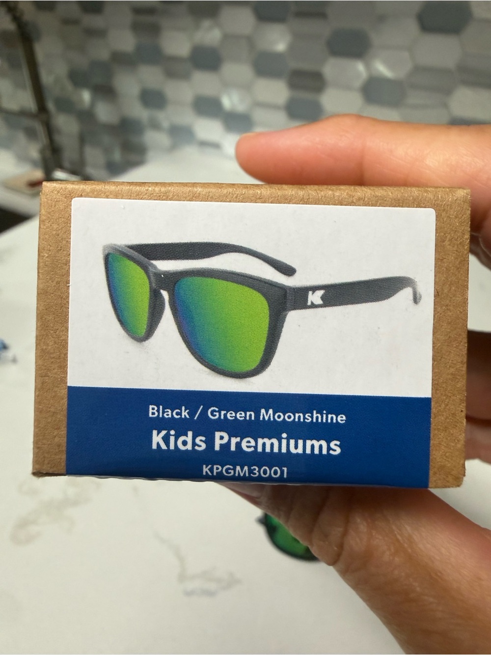 Kids Premiums Black Kids Sunglasses with Green Moonshine Lenses